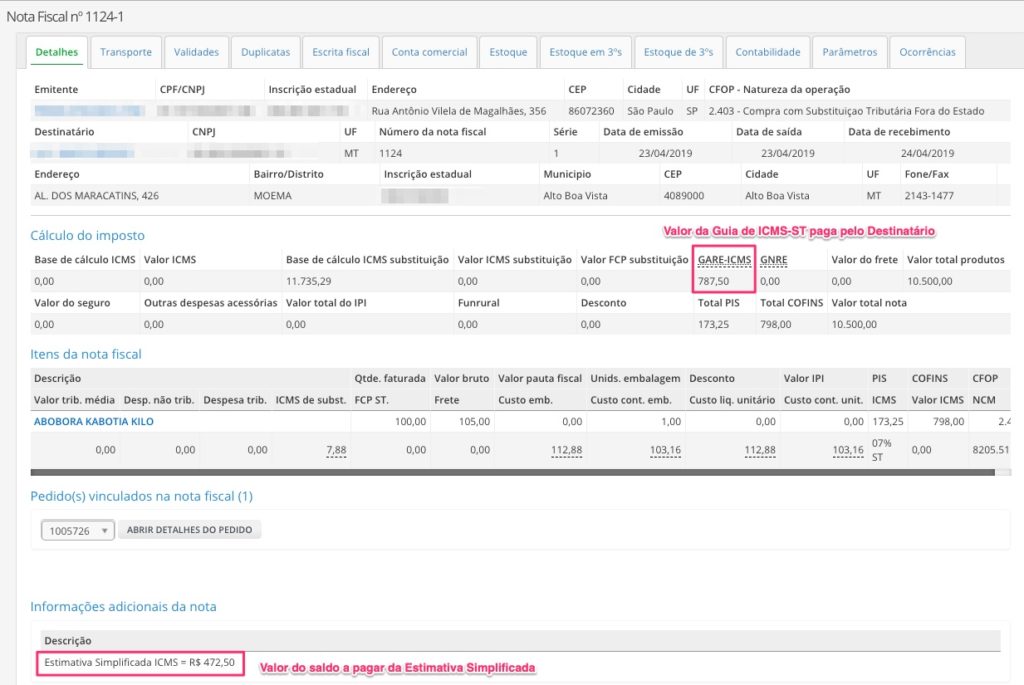 Como Gerar Informação Da Guias De Icms St Em Documento Fiscal Gerador Da Estimativa Simplificada 0361