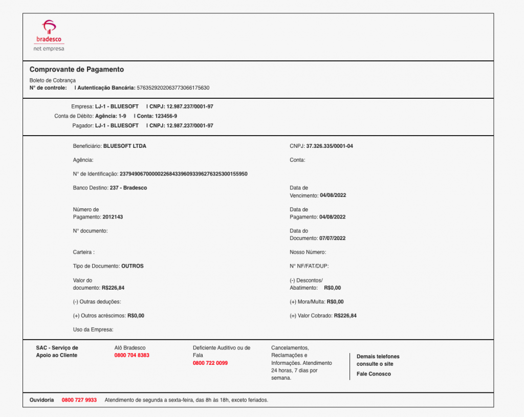 Melhoria Financeiro Contas A Pagar Impressão De Comprovante Layout Banco Bradesco Sa 3110