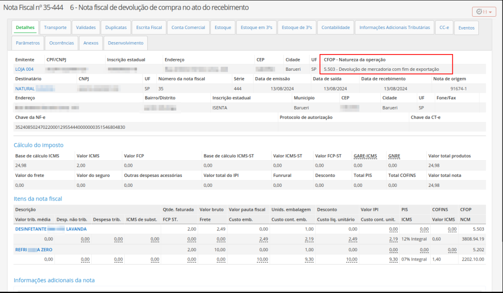 [Melhoria] Estoques e NF | e : Processamento de NF | e CFOP 1501/ 2501 ...